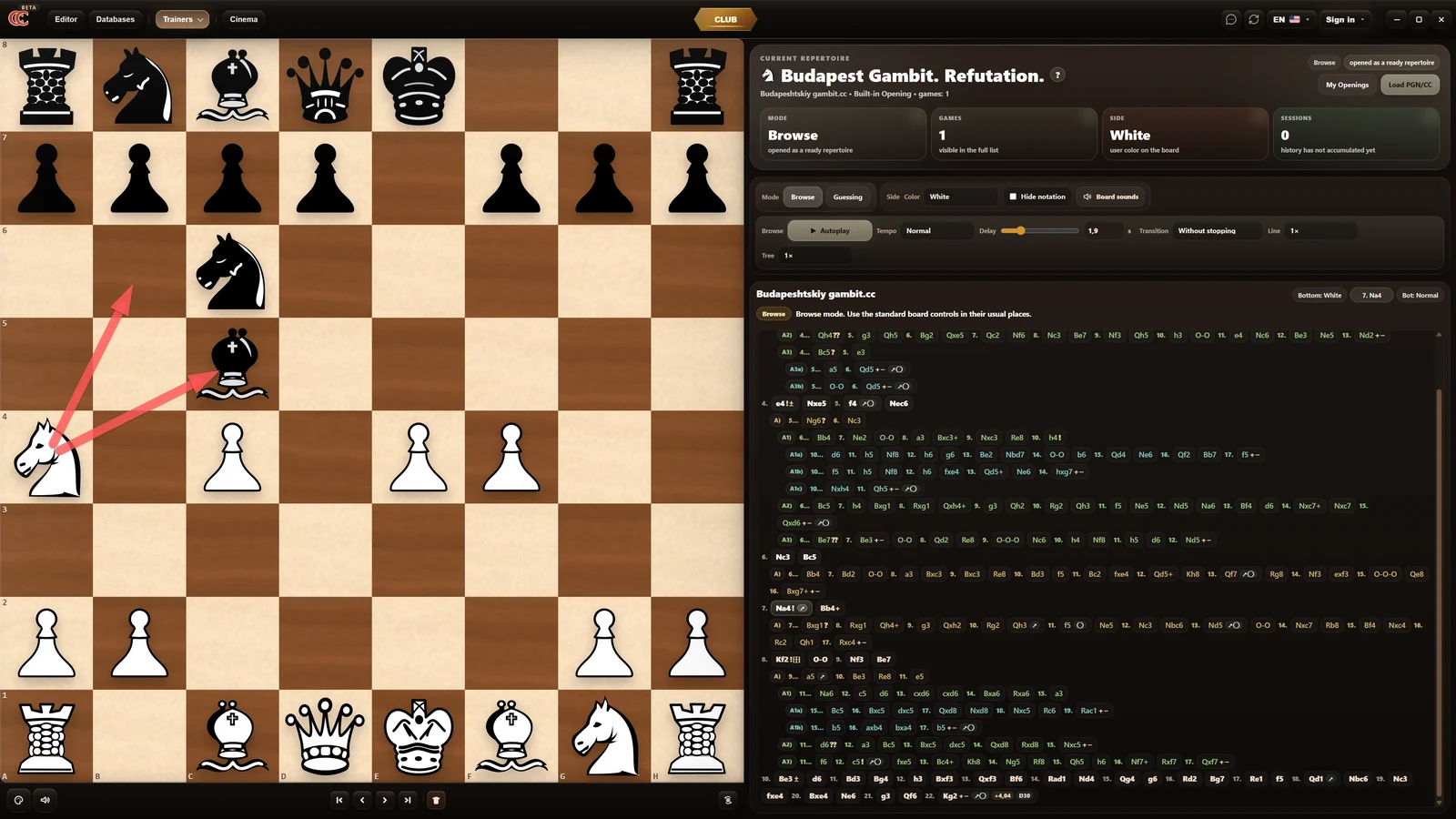 Chess Combine Opening Trainer in English
